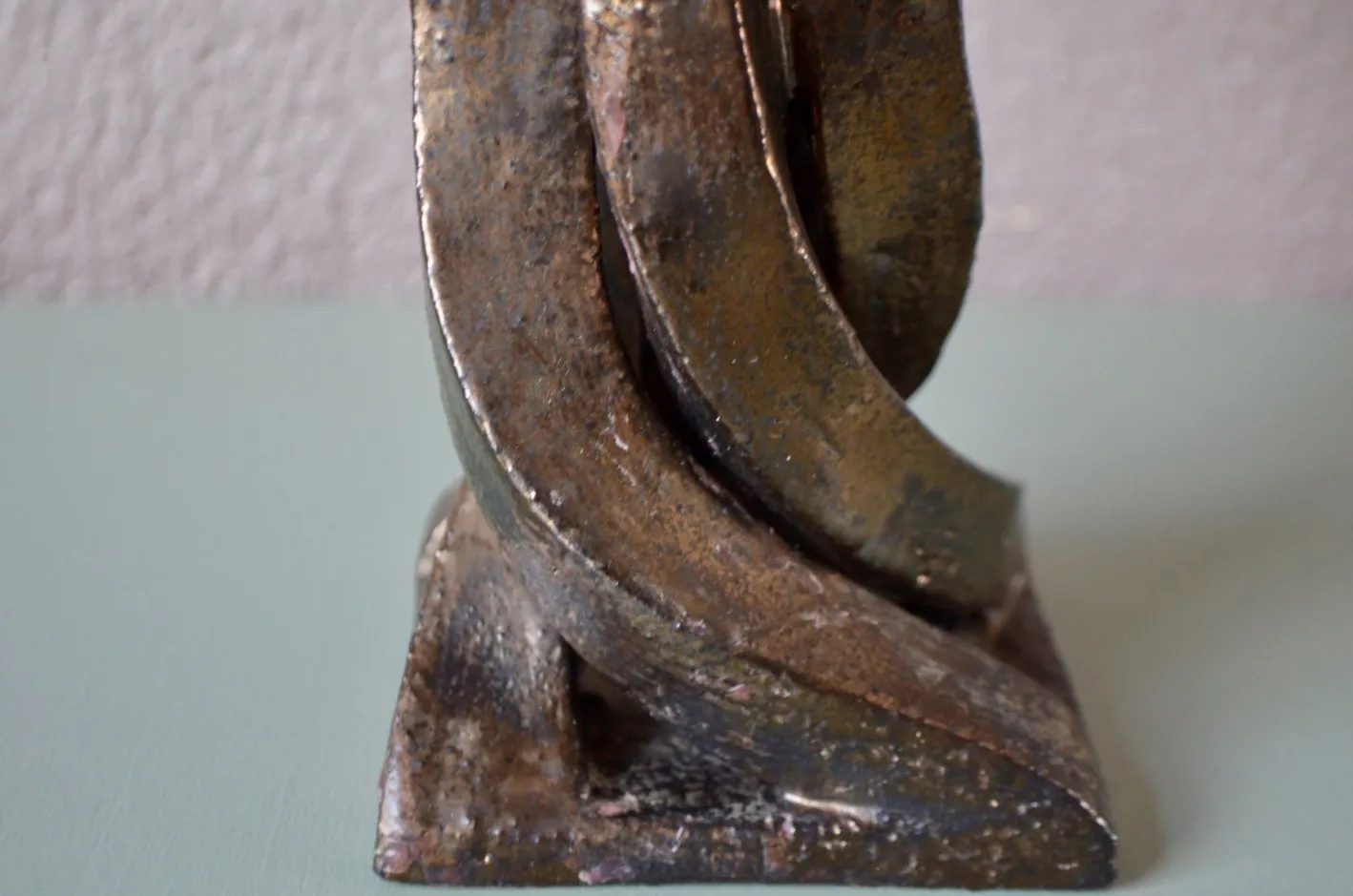 Brutalistischer Vintage Kerzenhalter aus Keramik