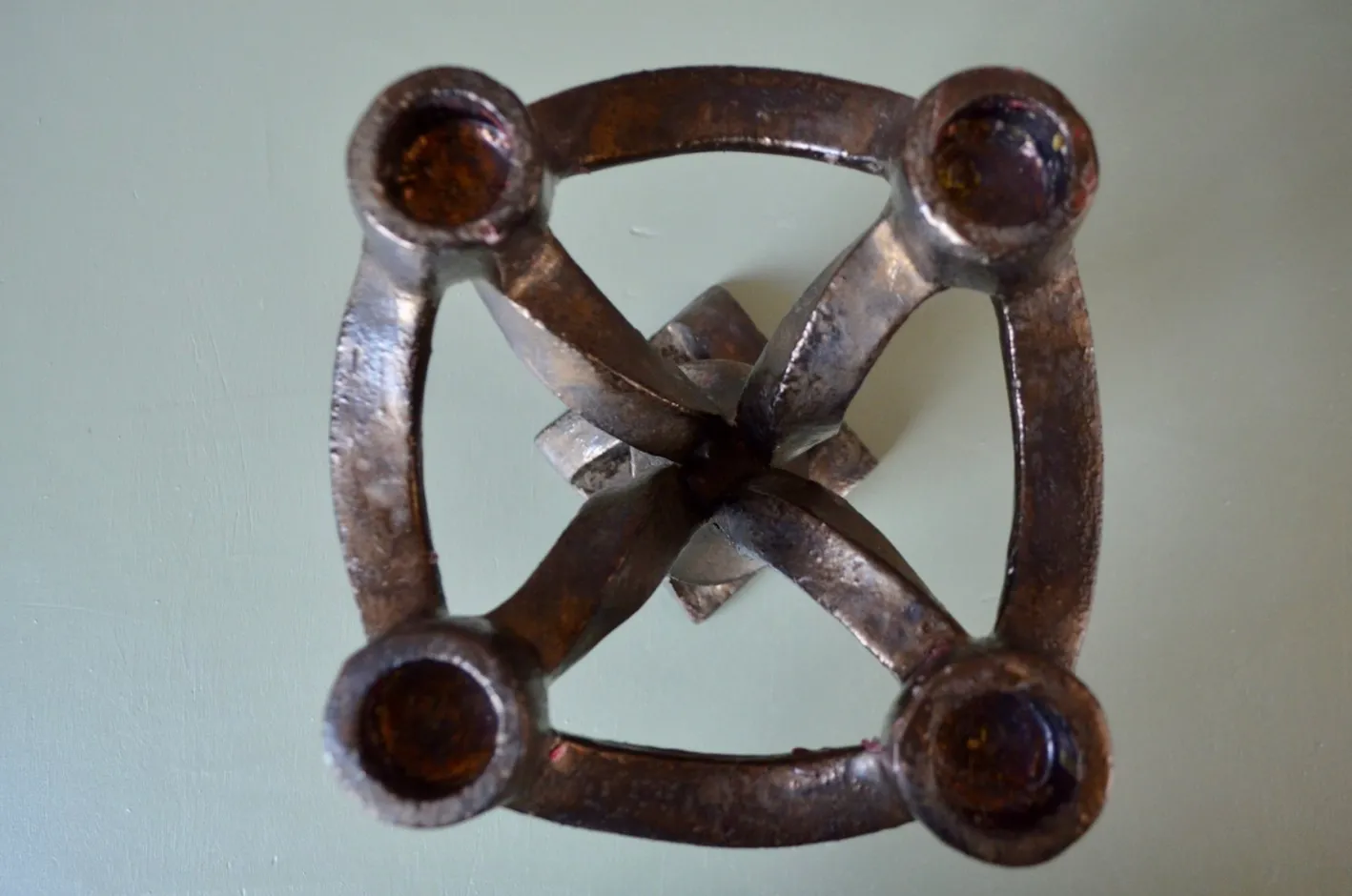 Brutalistischer Vintage Kerzenhalter aus Keramik