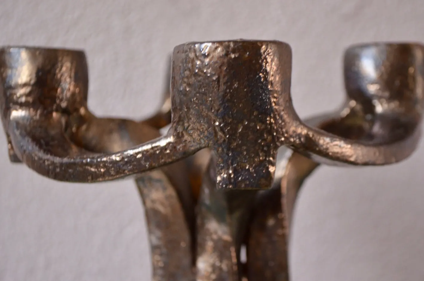 Brutalistischer Vintage Kerzenhalter aus Keramik