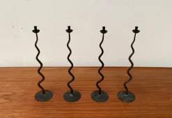 Brutalistischer Vintage Kerzenhalter aus Schmiedeeisen von Hysteria, 4er Set