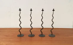 Brutalistischer Vintage Kerzenhalter aus Schmiedeeisen von Hysteria, 4er Set