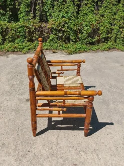 Brutalistisches Sofa aus Kiefernholz, Adrien Audoux & Frida Minet zugeschrieben, Frankreich, 1960er