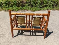 Brutalistisches Sofa aus Kiefernholz, Adrien Audoux & Frida Minet zugeschrieben, Frankreich, 1960er