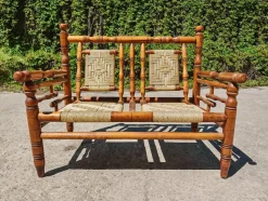 Brutalistisches Sofa aus Kiefernholz, Adrien Audoux & Frida Minet zugeschrieben, Frankreich, 1960er