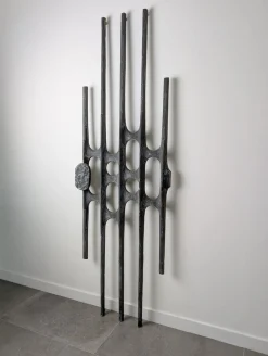 Brutalistische Türverkleidung aus Aluminiumguss im Stil von Paul Evans, 1960er