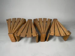 Brutalistische Vintage Beistelltische aus Eiche von Radboud Dittmann für Dittmann & Co., Niederlande, 1970er, 4er Set