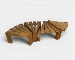 Brutalistische Vintage Beistelltische aus Eiche von Radboud Dittmann für Dittmann & Co., Niederlande, 1970er, 4er Set