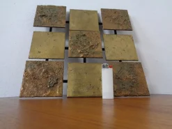 Brutalistische Wandtafel aus Metall, 1960er