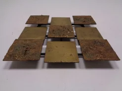 Brutalistische Wandtafel aus Metall, 1960er