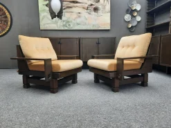 Brutalistische Wohnzimmergarnitur Modell St. Moritz von Klaus Rausch, 1960er, 7er Set