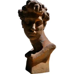 Büste aus Gusseisen von Michelangelo David, 1960