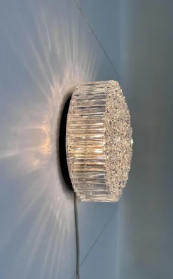 Bubble Texture Wand- oder Deckenlampe aus Glas von Helena Tynell für Bega Limburg, Deutschland, 1960er
