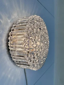 Bubble Texture Wand- oder Deckenlampe aus Glas von Helena Tynell für Bega Limburg, Deutschland, 1960er