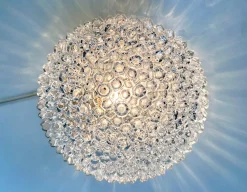 Bubble Texture Wand- oder Deckenlampe aus Glas von Helena Tynell für Bega Limburg, Deutschland, 1960er