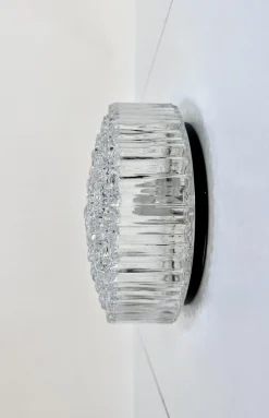 Bubble Texture Wand- oder Deckenlampe aus Glas von Helena Tynell für Bega Limburg, Deutschland, 1960er
