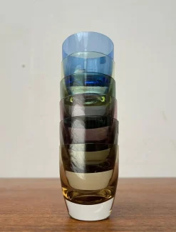 Bunte deutsche Mid-Century Space Age Schnapsgläser von Gral, 1960er, 5 . Set