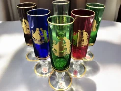 Bunte Italienische Vintage Gläser, 1950er, 6er Set