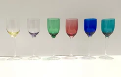 Bunte Murano Glas Weingläser, Italien, 1980er, 6 . Set