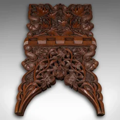 Burmesischer Teak Club Lounge Zeitschriftenständer, 1890er