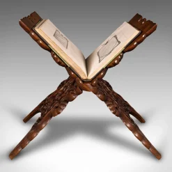 Burmesischer Teak Club Lounge Zeitschriftenständer, 1890er