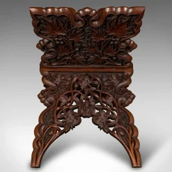 Burmesischer Teak Club Lounge Zeitschriftenständer, 1890er