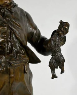 C. Anfrie, Bonne Pêche, 19. Jh., Bronze