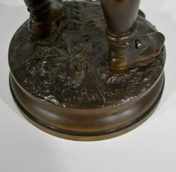 C. Anfrie, Bonne Pêche, 19. Jh., Bronze
