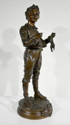 C. Anfrie, Bonne Pêche, 19. Jh., Bronze