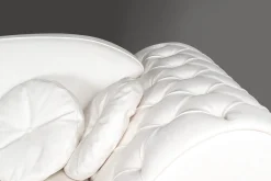 Capitonné Sofa aus elfenbeinfarbenem Öko-Leder von VGnewtrend