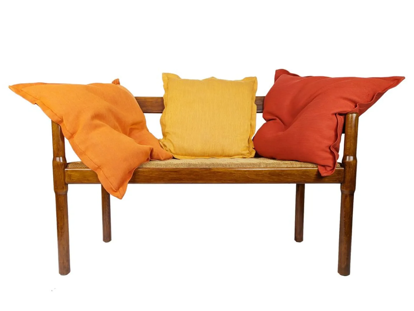 Carimate Bank aus Nussholz & Seil von Magistretti für Cassina, 1963