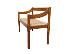 Carimate Bank aus Nussholz & Seil von Magistretti für Cassina, 1963