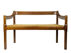 Carimate Bank aus Nussholz & Seil von Magistretti für Cassina, 1963
