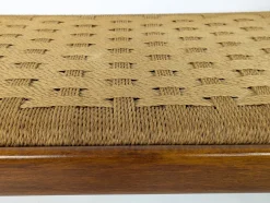 Carimate Bank aus Nussholz & Seil von Magistretti für Cassina, 1963