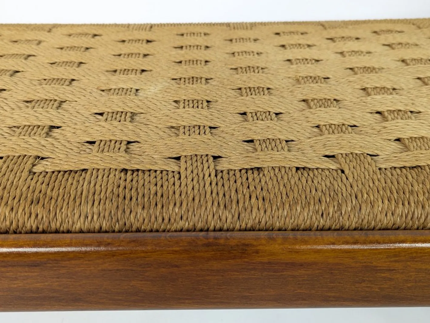 Carimate Bank aus Nussholz & Seil von Magistretti für Cassina, 1963