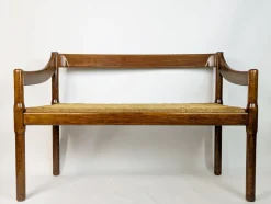 Carimate Bank aus Nussholz & Seil von Magistretti für Cassina, 1963