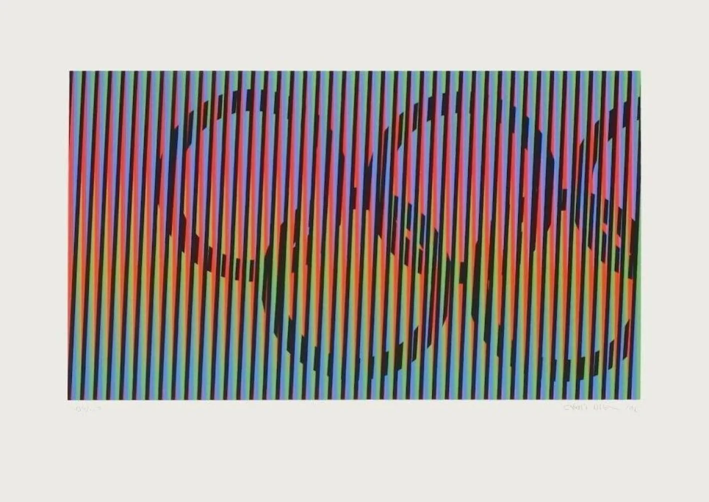 Carlos Cruz-Diez, Induction Chromatique, Barcelona Games, 1992, Siebdruck