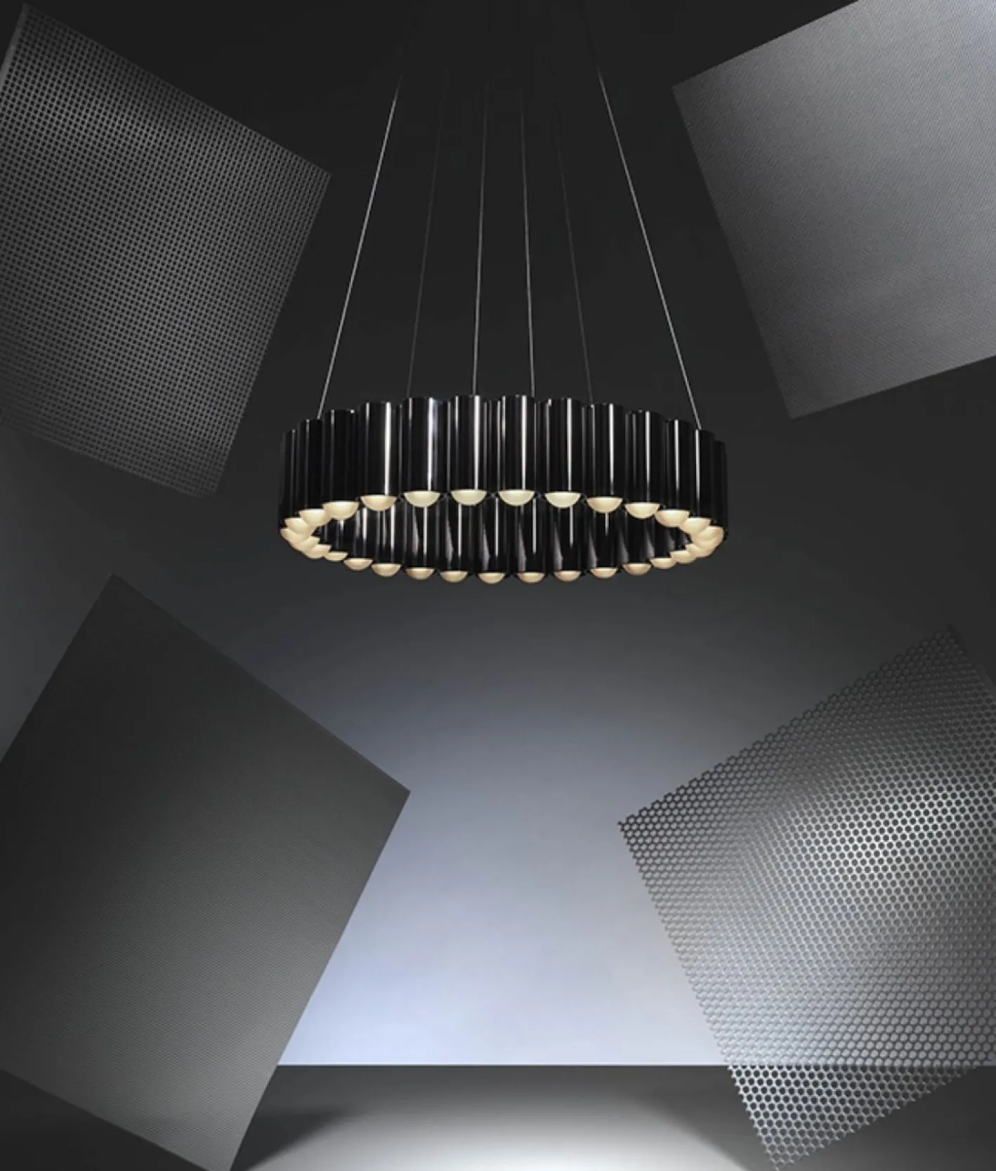 Carousel Hängelampe in Gunmetal Grey mit Milchglas Birnen von Lee Broom, 2010er