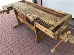 Carpenters Werkbank mit Schublade und Ablage, 1900er