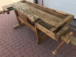 Carpenters Werkbank mit Schublade und Ablage, 1900er