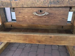 Carpenters Werkbank mit Schublade und Ablage, 1900er