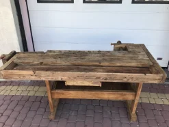 Carpenters Werkbank mit Schublade und Ablage, 1900er