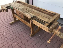 Carpenters Werkbank mit Schublade und Ablage, 1900er