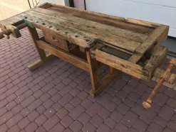 Carpenters Werkbank mit Schublade und Ablage, 1900er