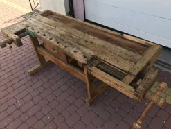 Carpenters Werkbank mit Schublade und Ablage, 1900er