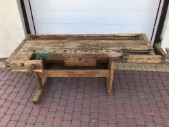 Carpenters Werkbank mit Schublade und Ablage, 1900er
