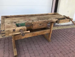 Carpenters Werkbank mit Schublade und Ablage, 1900er