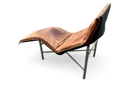 Chaiselongue Skye aus cognacfarbenem bBown Leder von Tord Björklund für Ikea, 1970er