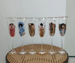 Champagnerflöten nach Gustav Klimt, 1990er, 6 . Set