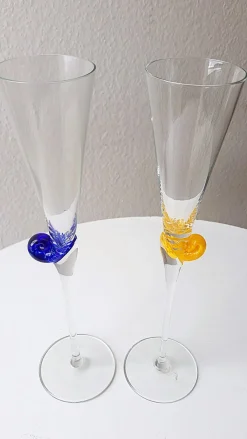 Champagnerflöten von Murano, 1980, 2er Set