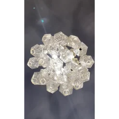 Champagner Poliedro Murano Glas Kronleuchter von Simoeng, 2er Set